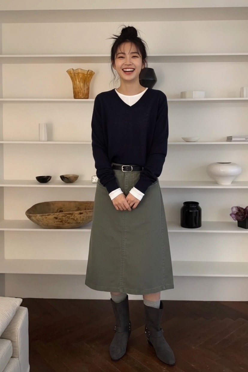WEAUE SELVAGE韓國代購女士新款休閑時尚人氣半身裙中短裙Weave Selvage半身裙/中短裙