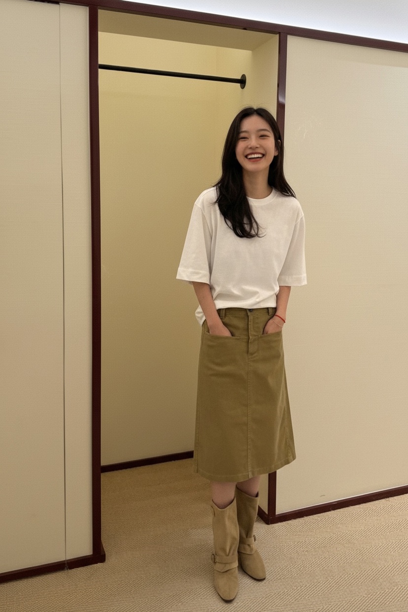 WEAUE SELVAGE韓國代購女士新款休閑時尚人氣半身裙中短裙Weave Selvage半身裙/中短裙