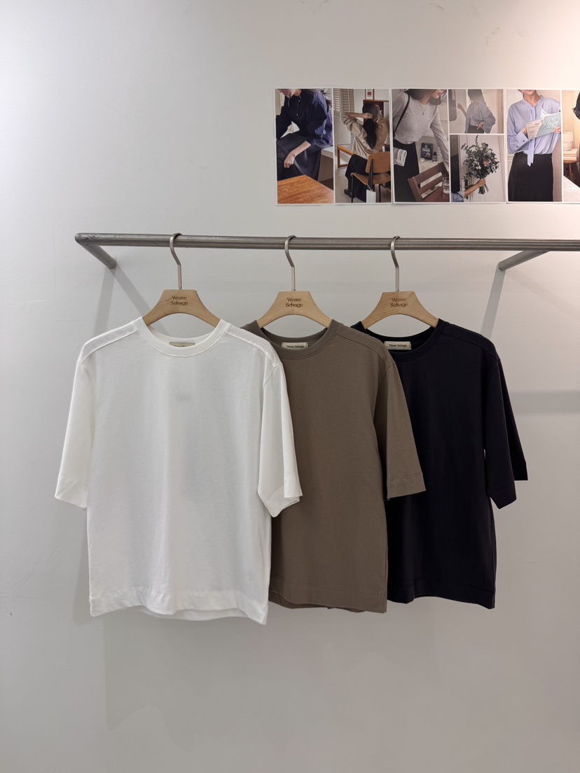 WEAUE SELVAGE韓國代購女士新款時尚真品推薦休閑T恤刺繡Weave SelvageT恤