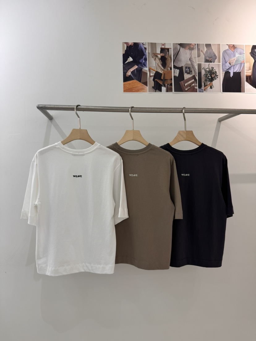 WEAUE SELVAGE韓國代購女士新款時尚真品推薦休閑T恤刺繡Weave SelvageT恤