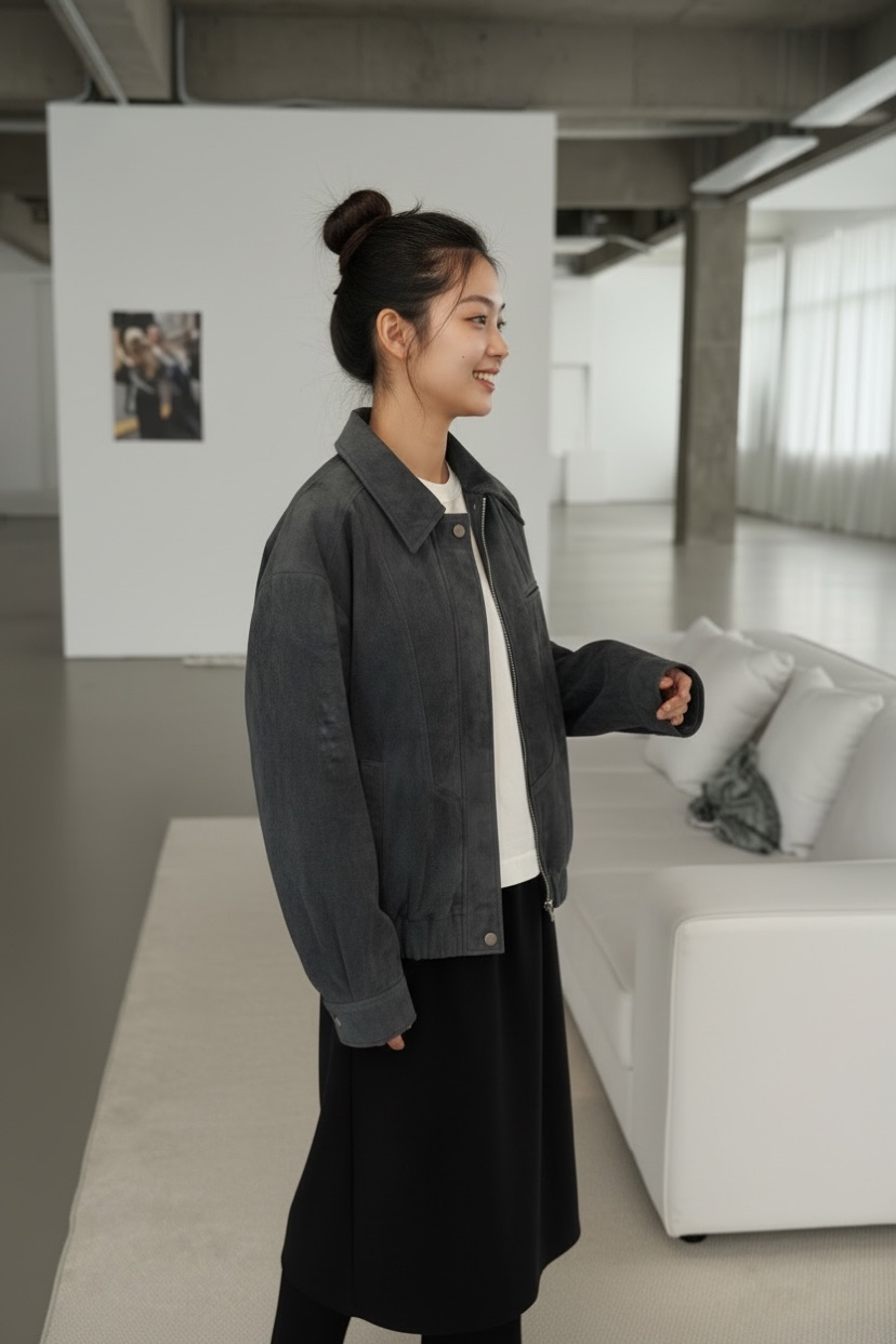 WEAUE SELVAGE韓國代購女士新款真品熱賣推薦夾克絨面革Weave Selvage夾克