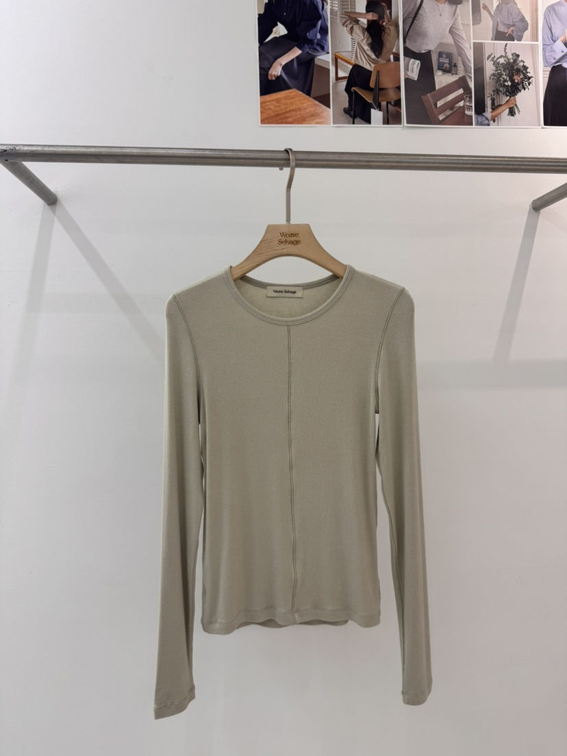 WEAUE SELVAGE韓國直郵女裝新品人氣真品熱賣時尚長袖T恤Weave Selvage長袖T恤圖色3