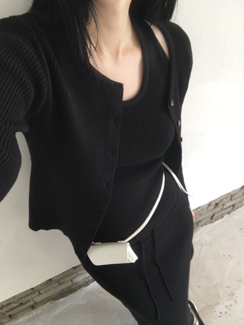 LEGACY東大門直郵女士新品人氣套裝修身套裝開衫無袖羅紋LEGACY套裝