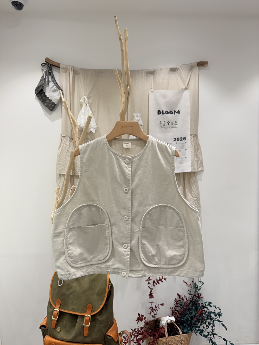 BLOOM韓國直郵女裝新品休閑真品時尚熱賣職業推薦馬甲口袋BLOOM-S馬甲圖色1