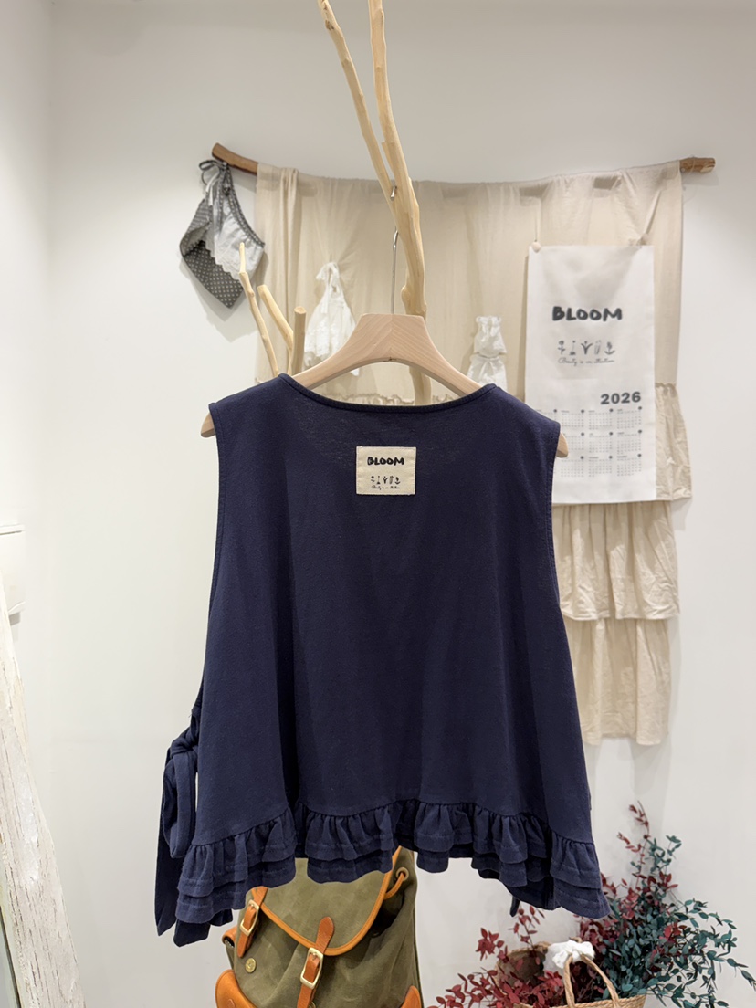 BLOOM東大門直郵女士新品熱賣推薦吊帶背心荷葉邊系帶無袖BLOOM-S吊帶/背心