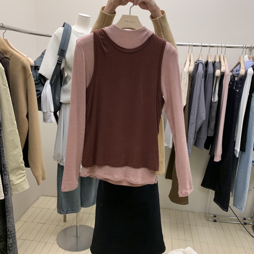 THEPLAN韓國代購女士新品時尚真品套裝羊毛絲綢連帽衫套裝THE PLAN套裝圖色3