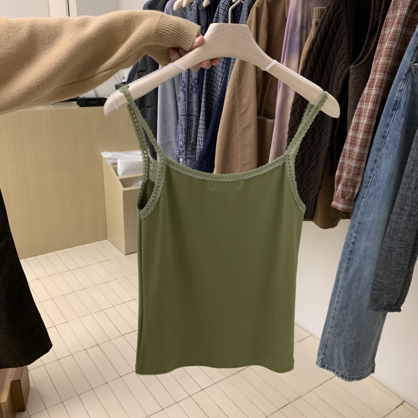 THEPLAN韓國代購女裝新品休閑熱賣人氣時尚吊帶背心蕾絲無袖THE PLAN吊帶/背心