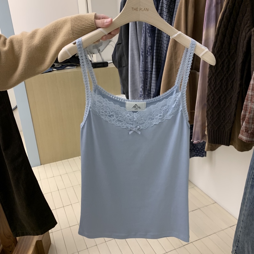 THEPLAN韓國代購女裝新品休閑熱賣人氣時尚吊帶背心蕾絲無袖THE PLAN吊帶/背心圖色4