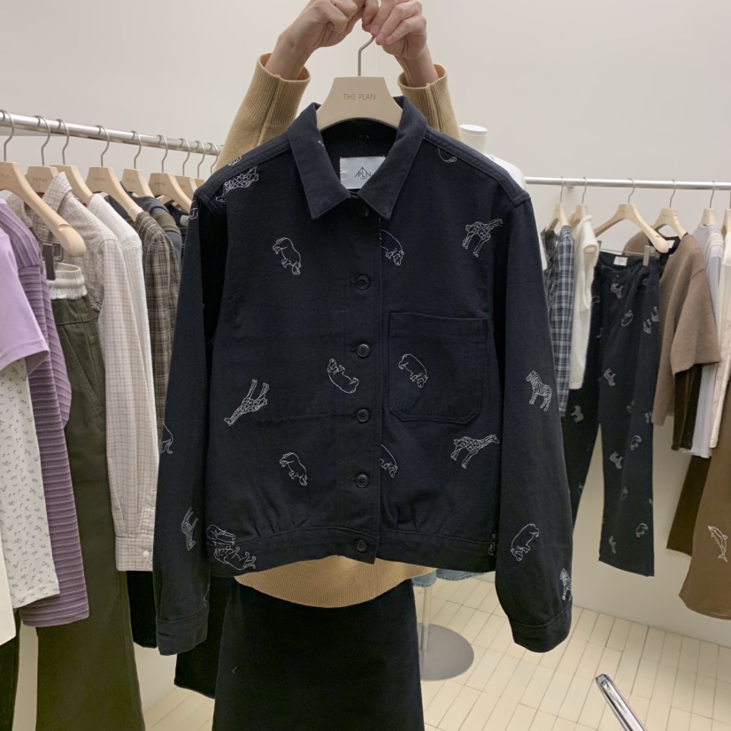 THEPLAN東大門代購女裝新品熱賣推薦休閑人氣真品時尚夾克THE PLAN夾克圖色1