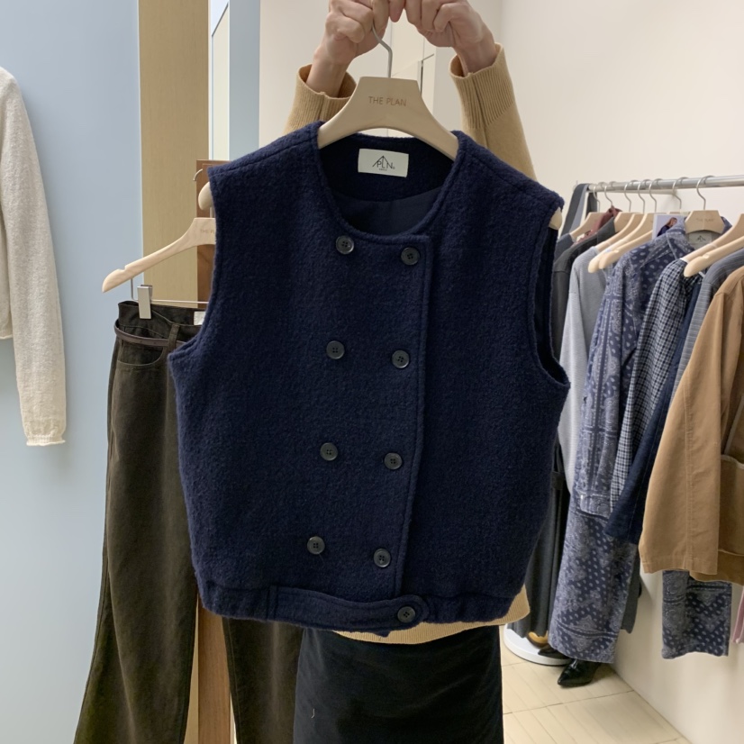 THEPLAN東大門代購女裝新品真品推薦熱賣人氣時尚馬甲雙層THE PLAN馬甲圖色1深藍色