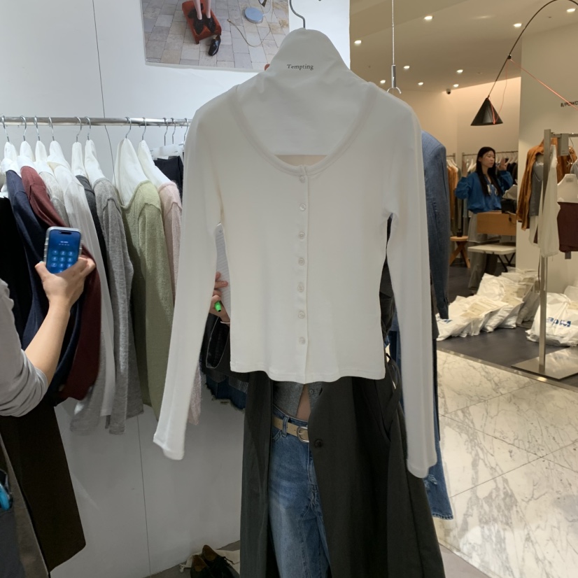 TEMPTING韓國代購女裝新品人氣推薦休閑真品長袖T恤羊絨開衫TEMPTING長袖T恤圖色2