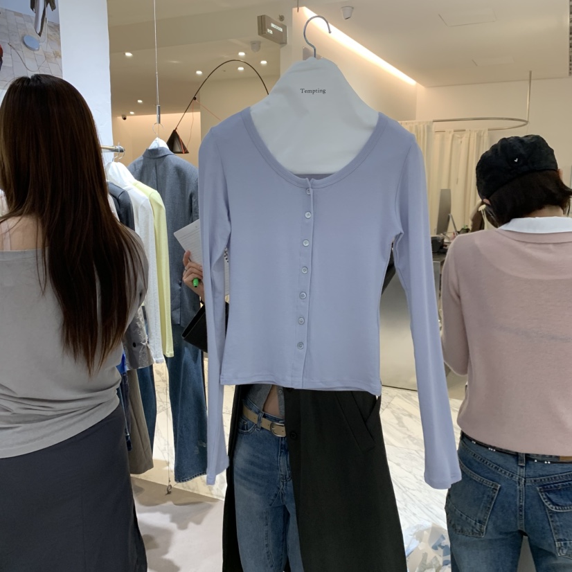 TEMPTING韓國代購女裝新品人氣推薦休閑真品長袖T恤羊絨開衫TEMPTING長袖T恤圖色3