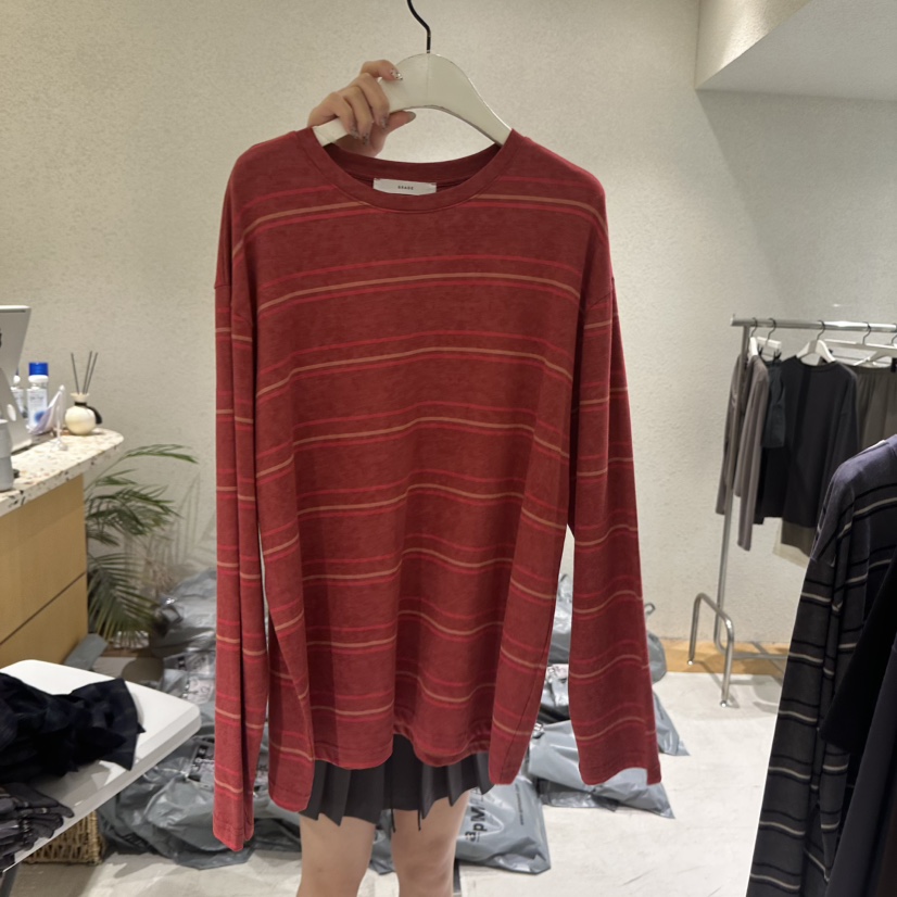 GRADE韓國直郵女士新款時尚人氣熱賣真品推薦休閑長袖T恤GRADE長袖T恤圖色2
