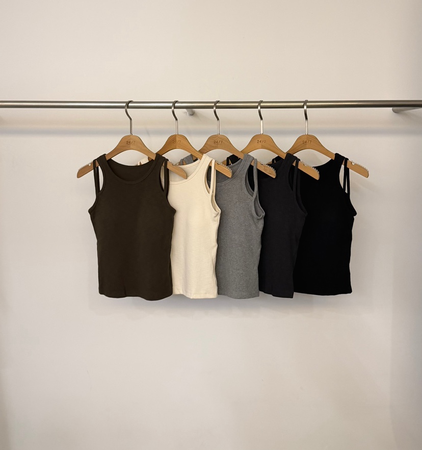 TWENTY FOUR SEVEN24-7東大門實拍女裝新品人氣吊帶背心無袖條紋TEWNTY FOUR SEVEN24-7吊帶/背心