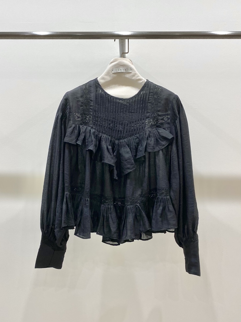 1968東大門實拍女裝新品熱賣時尚人氣休閑襯衫蕾絲衫褶皺1968/YEOUYA襯衫/蕾絲衫圖色2