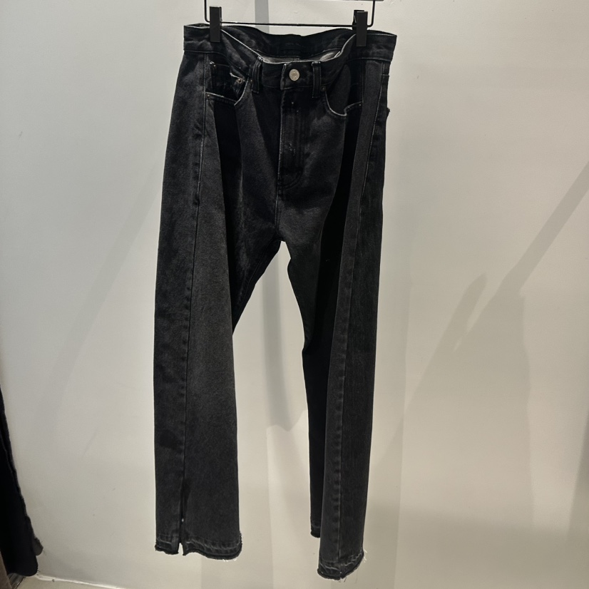 JANE BIRKIN韓國直郵女裝新品推薦真品人氣休閑牛仔褲開衩JANE BIRKIN設計師品牌牛仔褲圖色2黑色