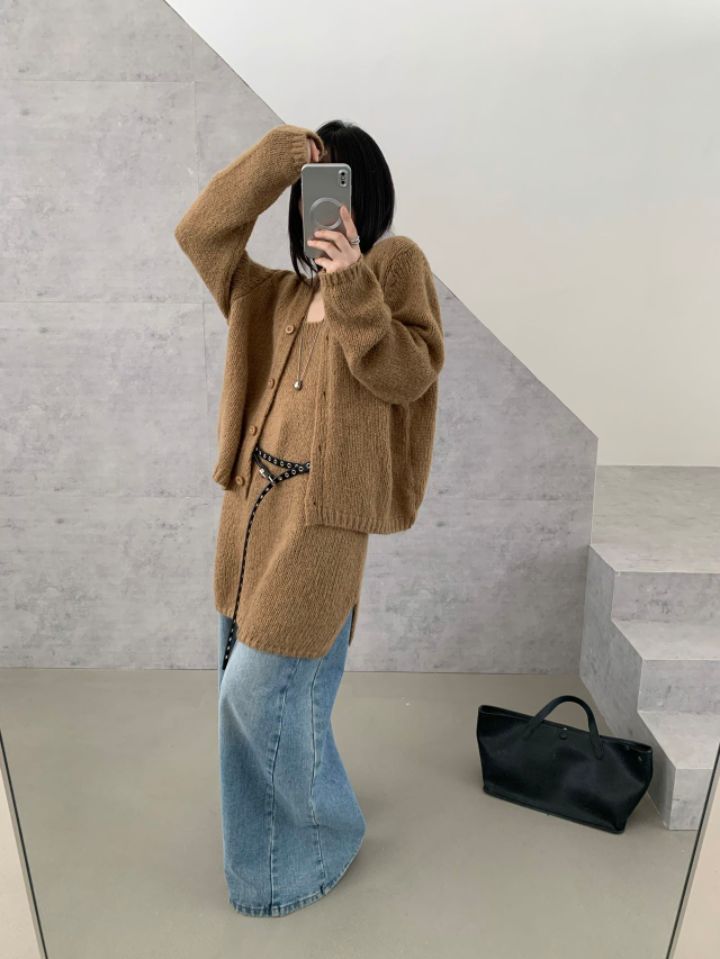 CRONG韓國直郵女裝新款人氣推薦休閑時尚套裝不含腰帶開衫CRONG套裝