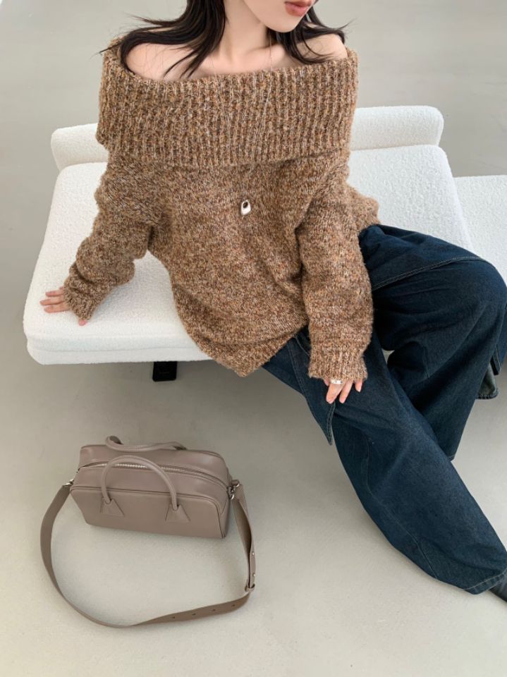 CRONG韓國代購女裝新款真品時尚人氣推薦休閑毛衣不含腰帶CRONG毛衣圖色4