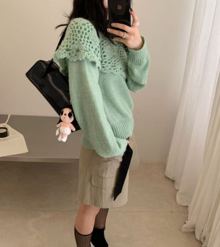CRONG東大門代購女士新款真品時尚熱賣人氣休閑針織衫露肩CRONG針織衫
