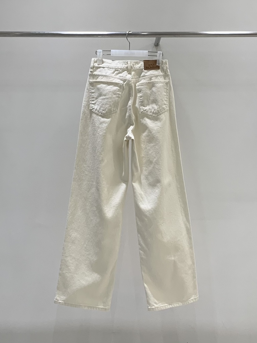 LOVE MOMENT韓國直郵女士新品真品時尚休閑休閑褲直筒牛仔LOVE MOMENT休閑褲