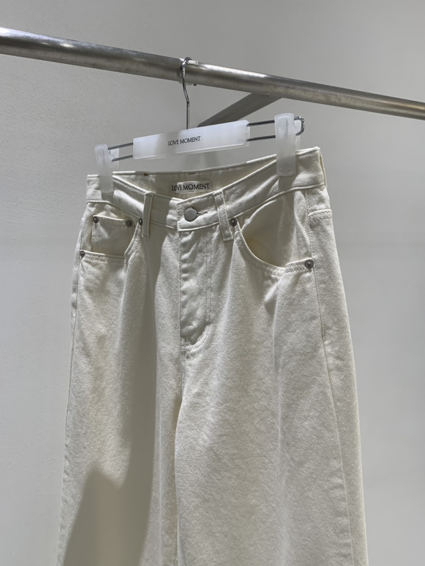 LOVE MOMENT韓國直郵女士新品真品時尚休閑休閑褲直筒牛仔LOVE MOMENT休閑褲