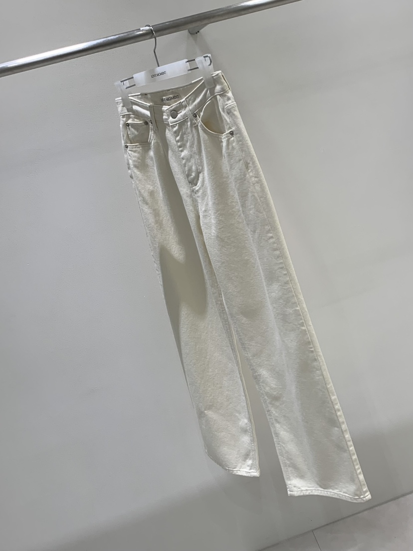 LOVE MOMENT韓國直郵女士新品真品時尚休閑休閑褲直筒牛仔LOVE MOMENT休閑褲
