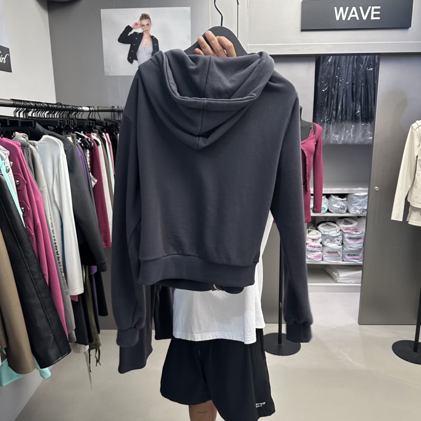 WAVE韓國直郵女士新品熱賣推薦人氣真品時尚衛衣拉鏈連帽衫WAVE衛衣