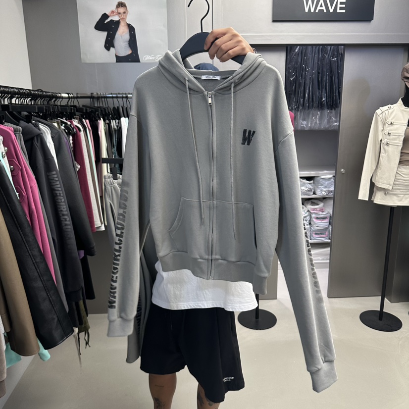 WAVE韓國直郵女士新品熱賣推薦人氣真品時尚衛衣拉鏈連帽衫WAVE衛衣圖色1