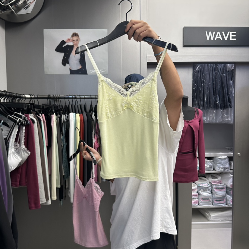 WAVE韓國代購女裝新品休閑推薦時尚真品吊帶背心蕾絲無袖WAVE吊帶/背心圖色3