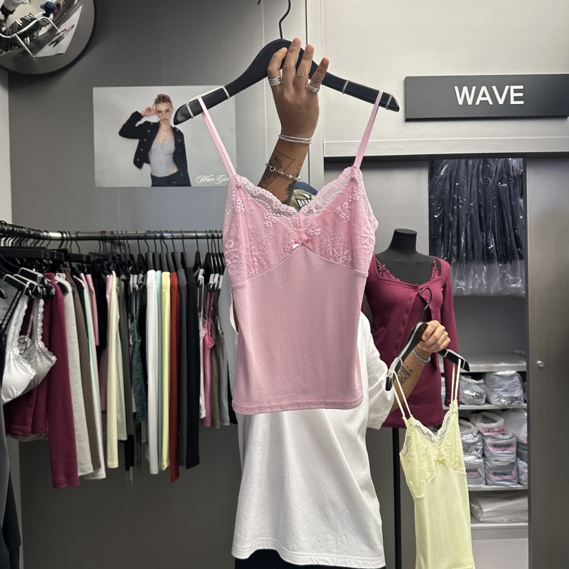 WAVE韓國代購女裝新品休閑推薦時尚真品吊帶背心蕾絲無袖WAVE吊帶/背心圖色4