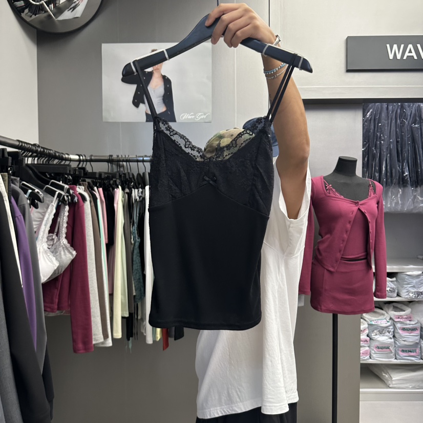 WAVE韓國代購女裝新品休閑推薦時尚真品吊帶背心蕾絲無袖WAVE吊帶/背心圖色5