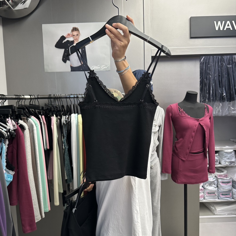 WAVE東大門實拍女士新品時尚熱賣人氣休閑真品推薦吊帶背心WAVE吊帶/背心