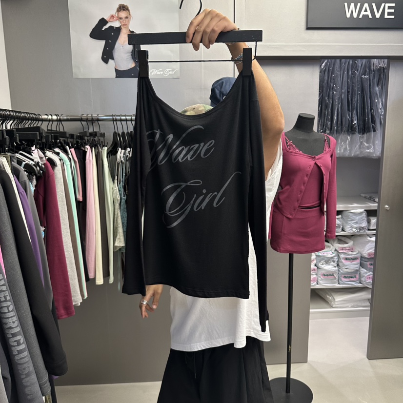 WAVE韓國代購女裝新品人氣推薦真品休閑時尚熱賣長袖T恤WAVE長袖T恤圖色5
