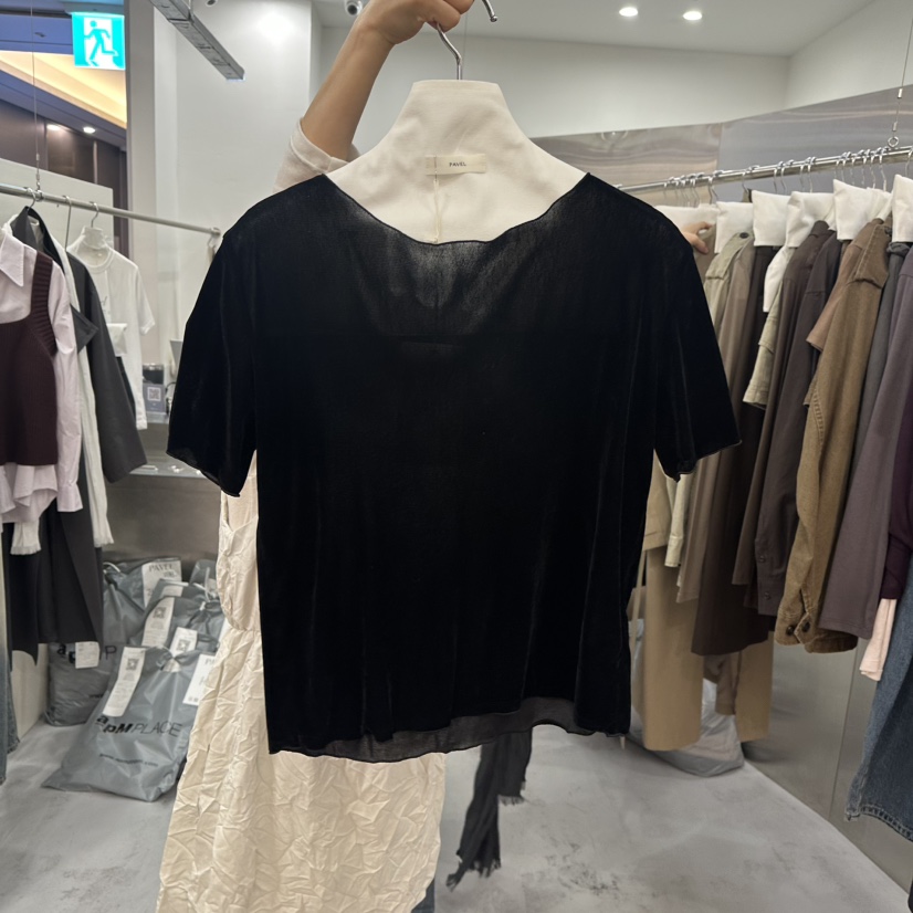 PAVEL東大門直郵女裝新品人氣推薦時尚真品熱賣休閑T恤絲絨PAVELT恤圖色3