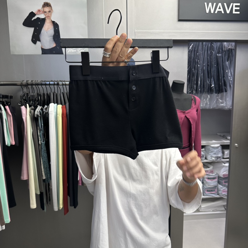WAVE東大門實拍女裝新品人氣真品推薦熱賣休閑時尚短褲WAVE短褲圖色5黑色