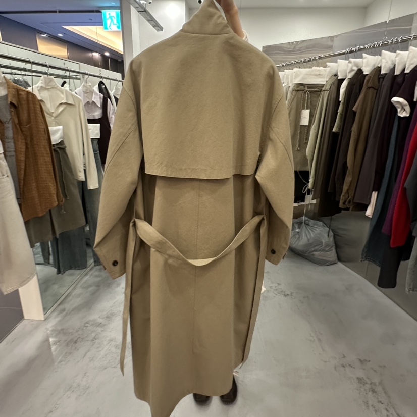PAVEL東大門直郵女士新品時尚人氣真品長款風衣含腰帶連帽衫PAVEL長款風衣