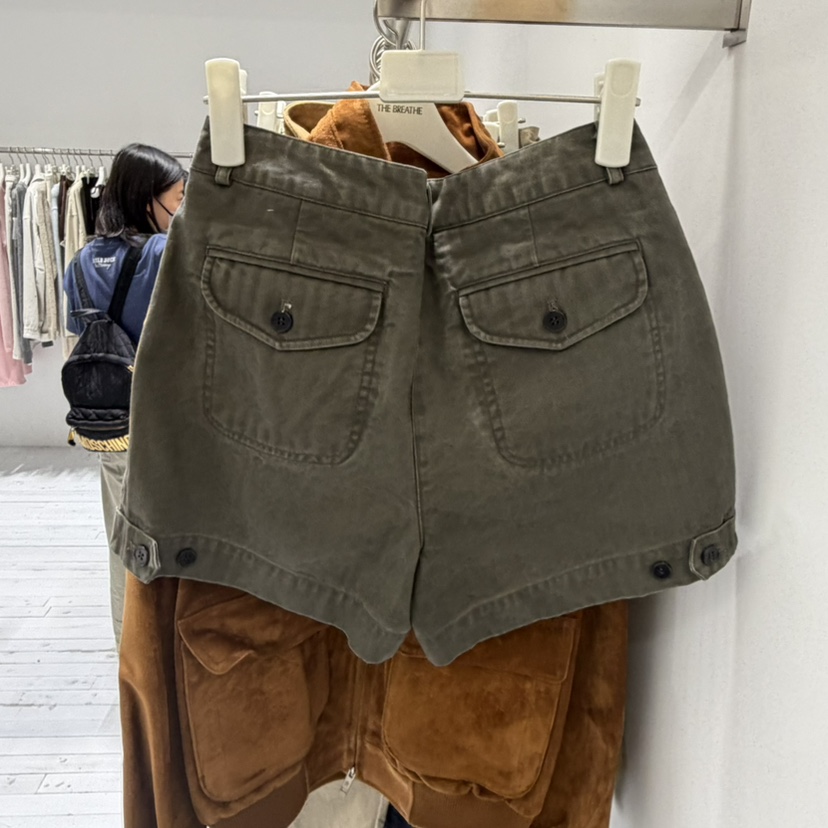 BREATHE東大門實拍女裝新品推薦人氣休閑真品熱賣短褲人字紋BREATHE短褲