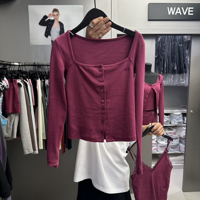WAVE韓國代購女士新款時尚熱賣人氣休閑真品推薦開衫開衫WAVE開衫圖色1