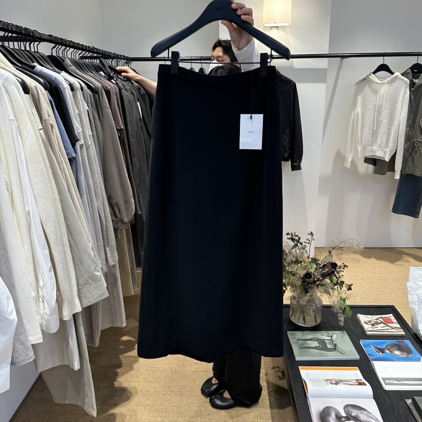 PAUSE東大門實拍女裝新品人氣推薦真品熱賣休閑時尚長裙柔軟musk長裙圖色2黑色