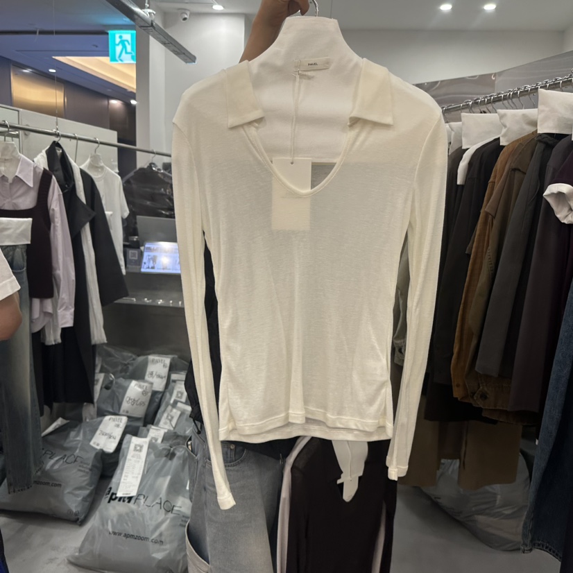 PAVEL東大門直郵女裝新品休閑人氣推薦時尚熱賣真品長袖T恤PAVEL長袖T恤圖色2白色