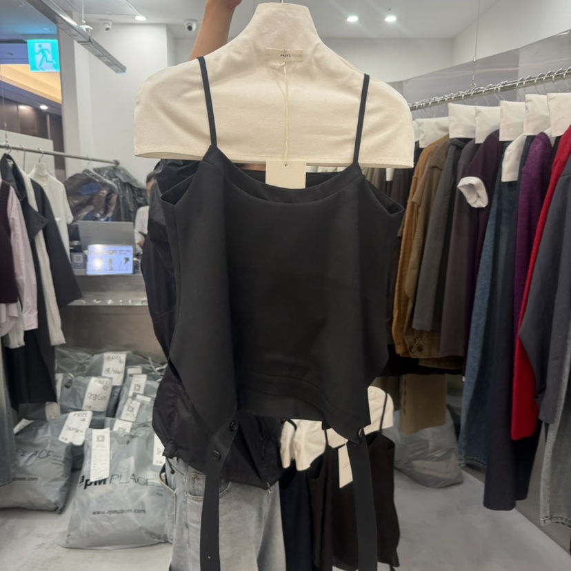 PAVEL韓國代購女士新品休閑人氣時尚真品推薦熱賣吊帶背心PAVEL吊帶/背心圖色2墨色