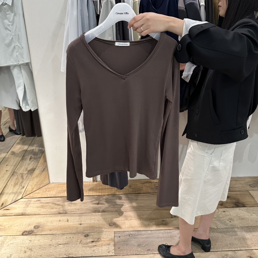 CREAM VILLA韓國直郵女裝新品人氣長袖T恤CREAM VILLA長袖T恤圖色3