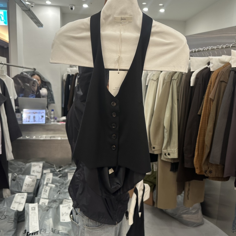 PAVEL韓國代購女裝新品推薦熱賣休閑時尚人氣真品吊帶背心PAVEL吊帶/背心圖色2黑色