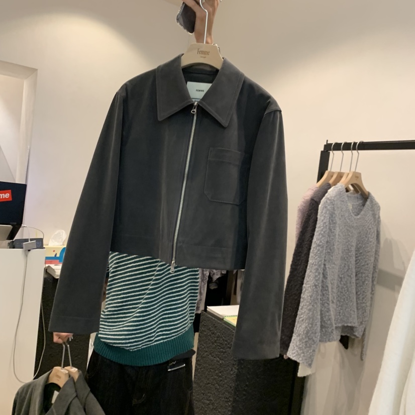 LA MAGIE FEMME韓國代購女裝新品推薦時尚熱賣休閑夾克Lamagie Femme夾克圖色3墨