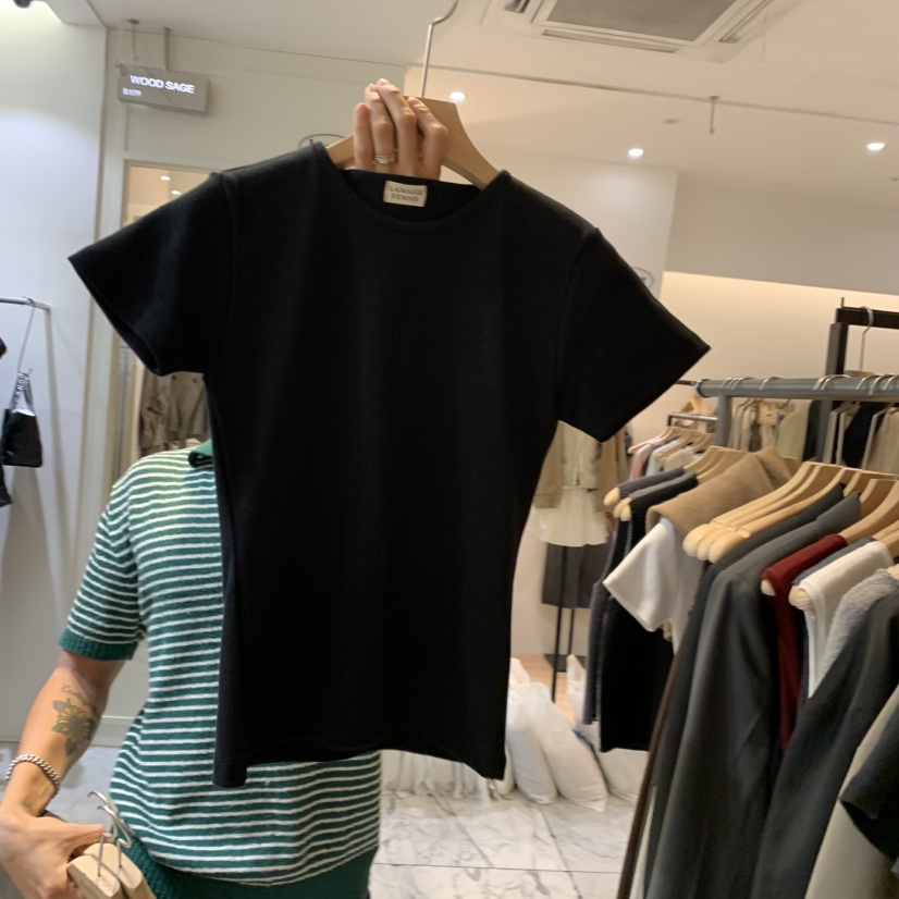 LA MAGIE FEMME東大門直郵女士新品休閑推薦人氣時尚T恤Lamagie FemmeT恤圖色4黑
