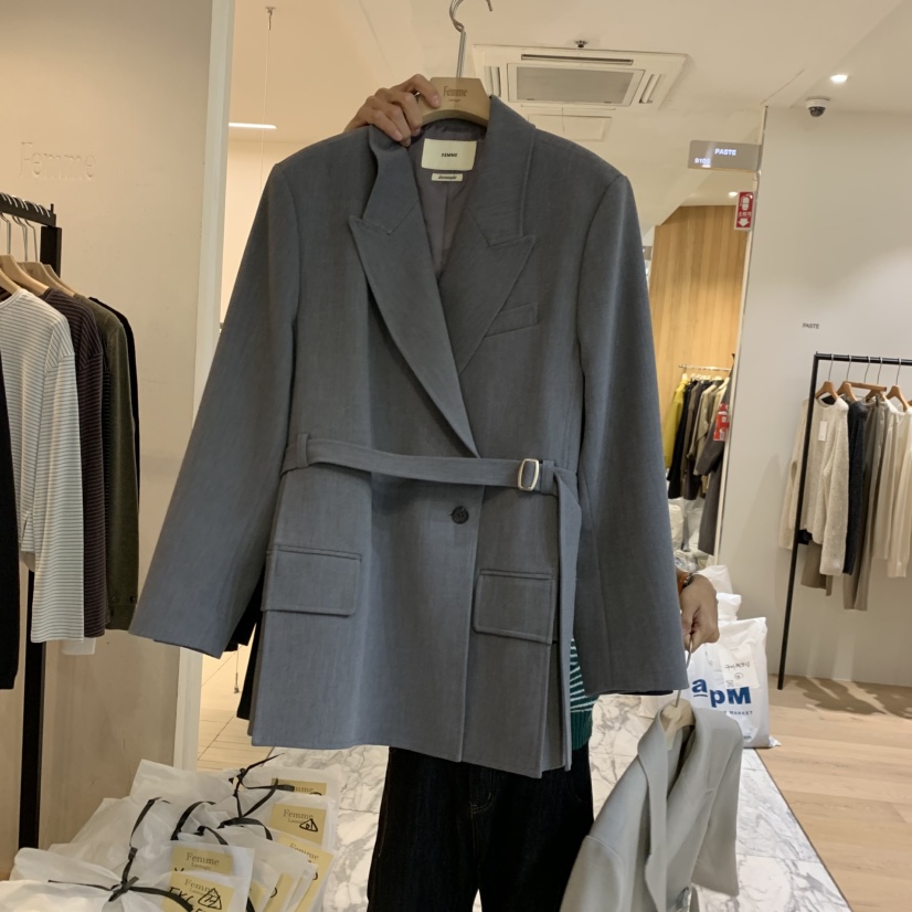 LA MAGIE FEMME韓國代購女士新款真品時尚夾克不含腰帶Lamagie Femme夾克圖色2