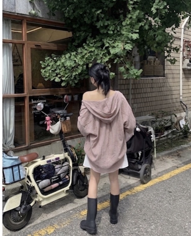 PAIRING東大門直郵女裝新款休閑時尚人氣襯衫蕾絲衫寬松連帽PAIRING襯衫/蕾絲衫