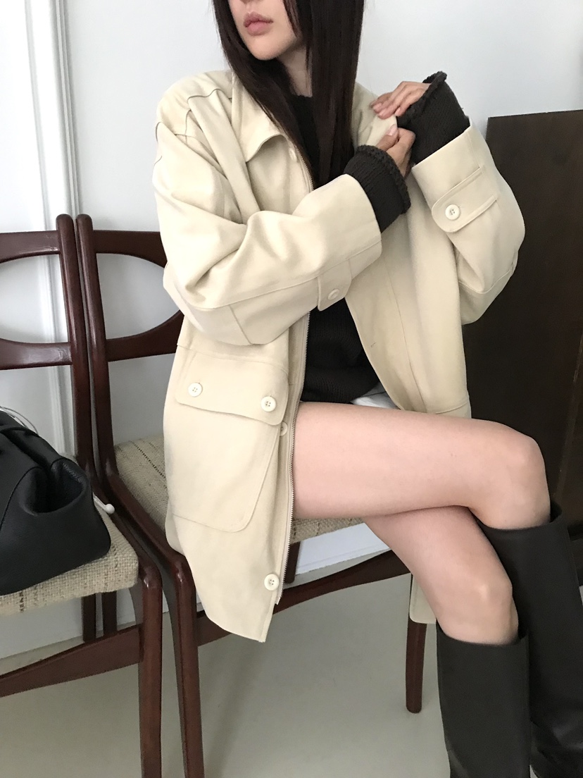 2S1 STUDIO東大門實拍女士新款推薦人氣休閑夾克絨面革口袋2S1 STUDIO夾克