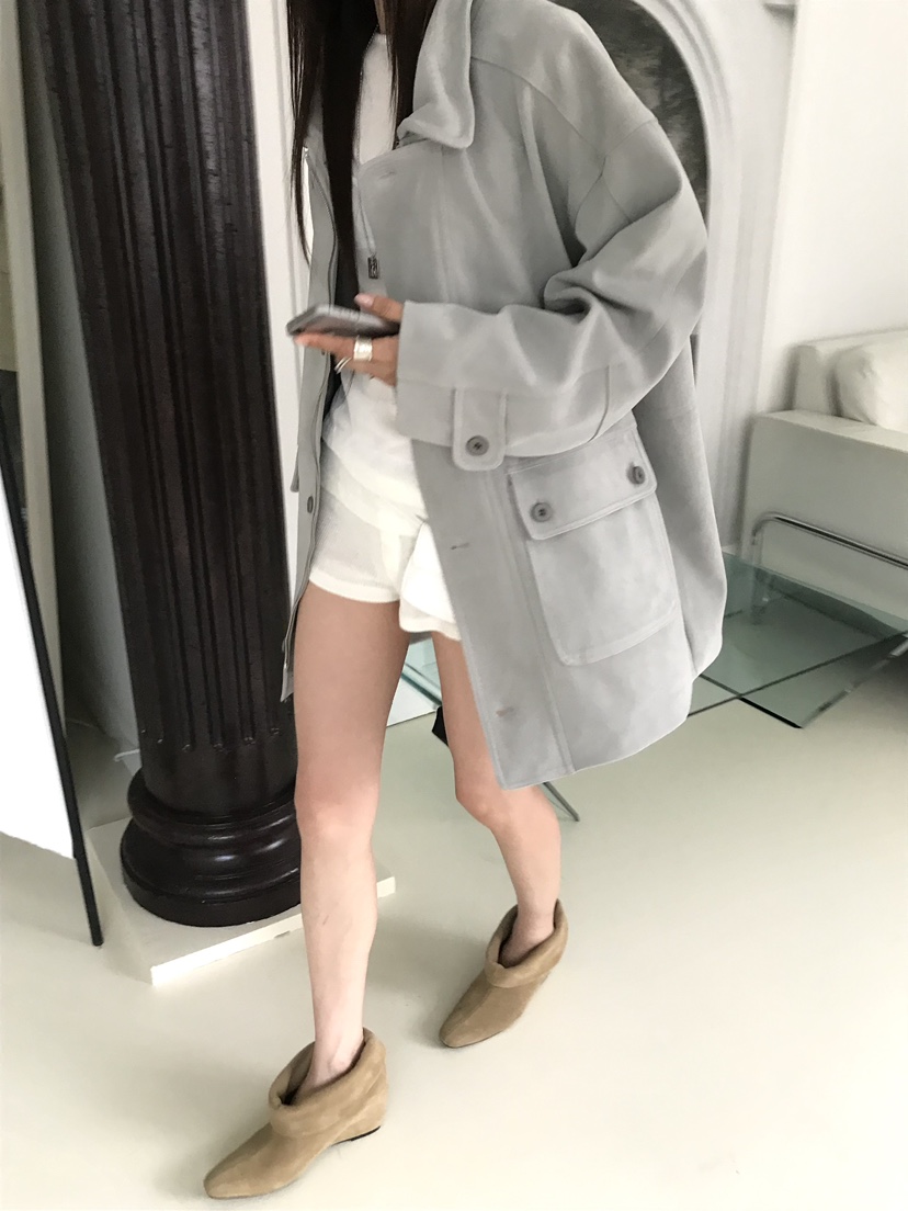 2S1 STUDIO東大門實拍女士新款推薦人氣休閑夾克絨面革口袋2S1 STUDIO夾克