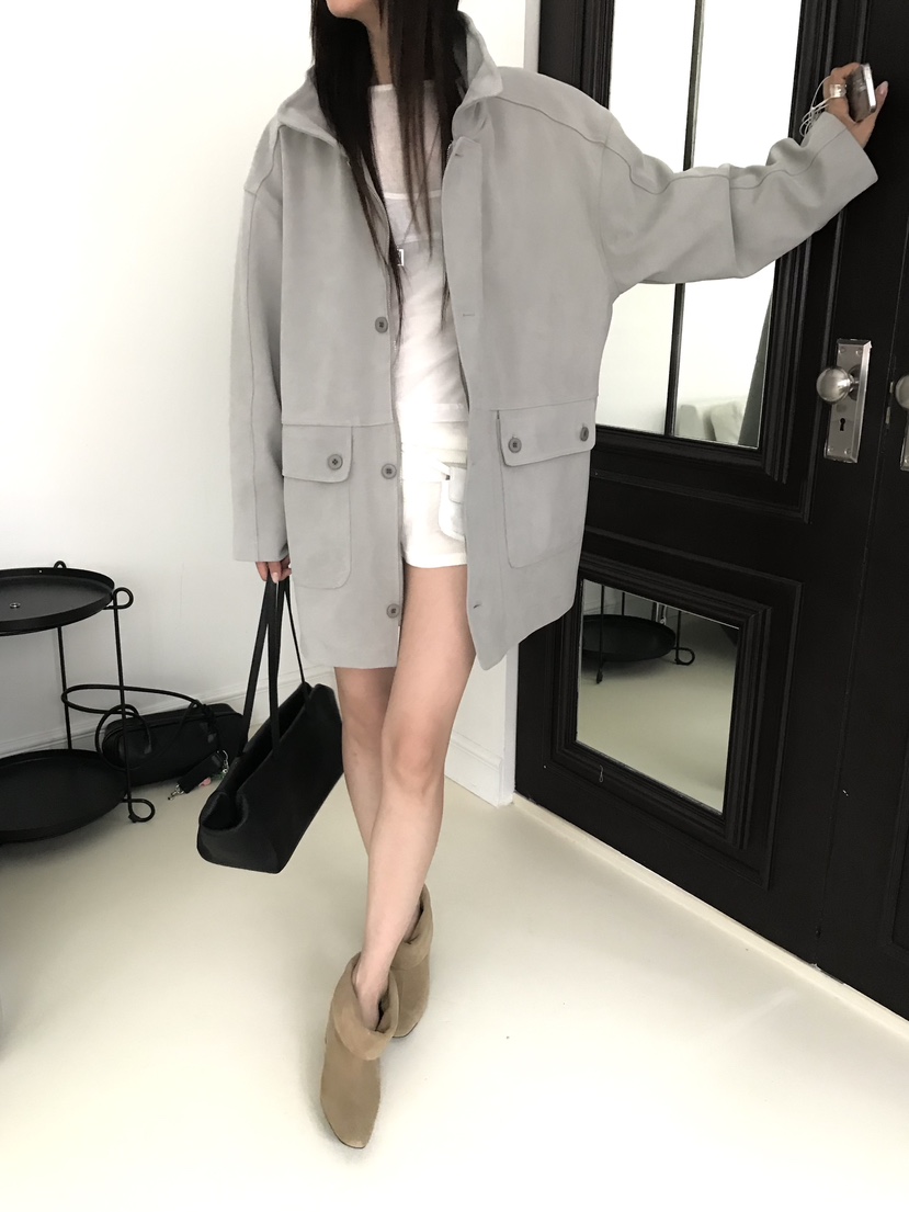 2S1 STUDIO東大門實拍女士新款推薦人氣休閑夾克絨面革口袋2S1 STUDIO夾克